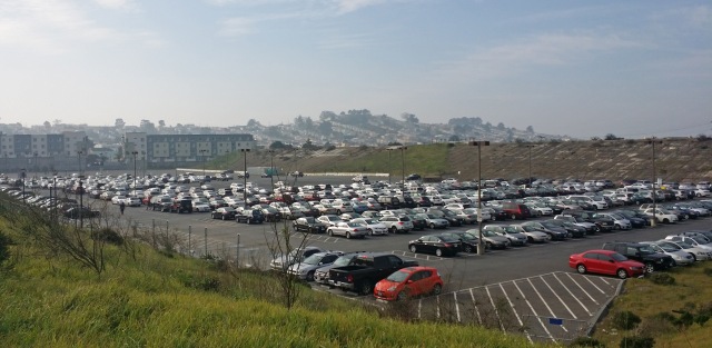 The western portion of the Balboa Reservoir, slated for development, which has been used as CCSF parking for decades. Photo courtesy SF Housing Action Coalition.