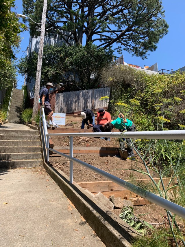 Upper Detroit Steps, cleanup day. Photo: Pam Parker Souza.